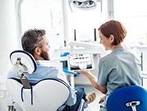 patient having dental implant consultation 