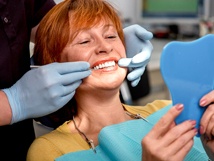 Female patient admiring her smile