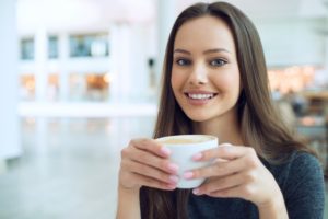 woman drinking coffee