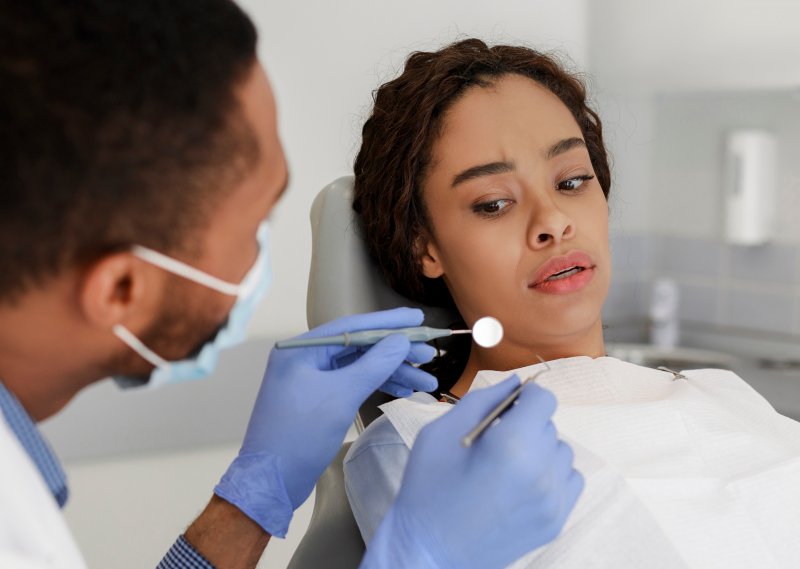 woman experiencing dental phobia